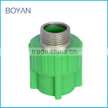 chinese manufacturer taizhou plastic ppr pipe fitting green brass male adaptor