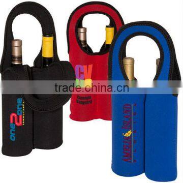 2014 Eco-Friendly neoprene double wine bottle cooler with tote