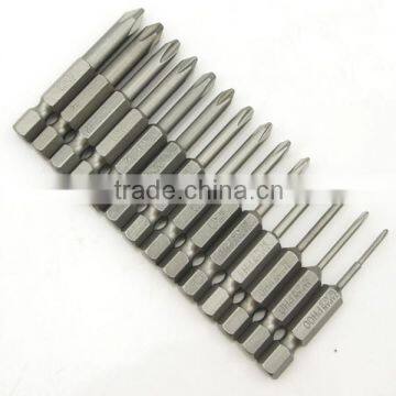 14Size=One set Hex Shank Magnetic Phillips Cross Screwdriver Bits Electric Screwdriver Head 50mm Length AR-11