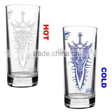 Best business idea complimentary gifts color changing glass cup