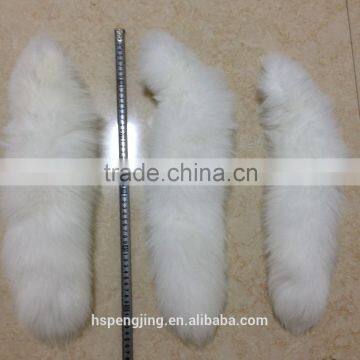 2015 super big 51cm natrual white color fox fur tail for keychain and butt plug and fur keychain