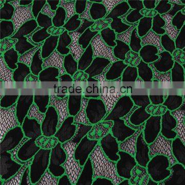 Fluorescent Green Fancy French Chantilly Lace Fabric photo-4