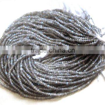 HANDMADE NATURAL BLUE FIRE LABRADORITE 3-4MM RONDELLE FACETED LOOSE BEADS STRAND photo-6