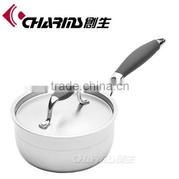 2016 High Quality stainless steel non-stick mini milk pot&Charms Tri-ply Stainless Steel Cookware / Wok / milk Pan