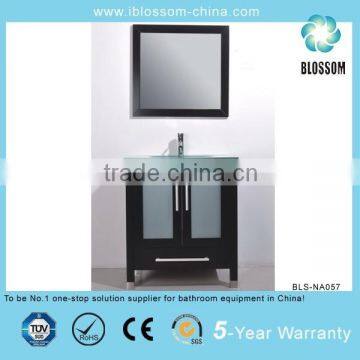 American bathroom furniture wooden single mirrored vanities