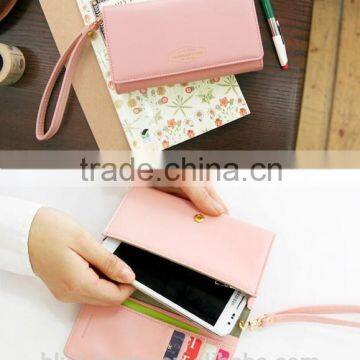 Korea Brand Iconic Smart Phone in Purse Travel Purses Pouch for Teens Two Folding Tote Wallet photo-3