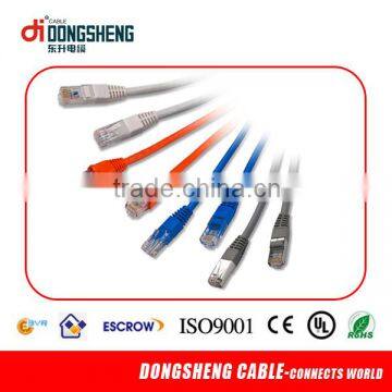 2014 red color jacket utp cat5e strand 26awg patch cord cable
