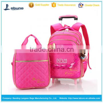 2016 whosale new design kids cute school trolley luggage bags