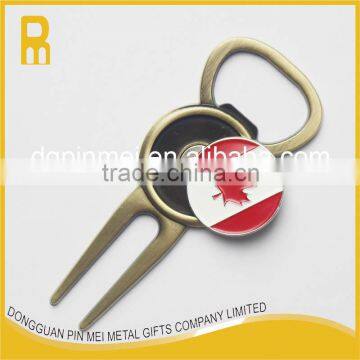 Strong magnetic golf divot tool with golf ball marker