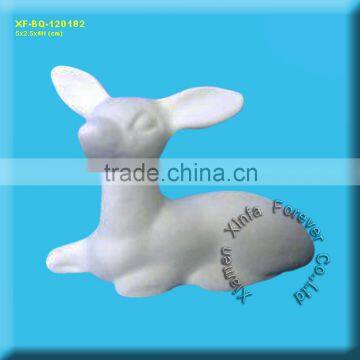 high white ceramic bisque deer figurine