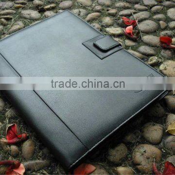 New Designated Leather Conference Folder With Card Holder, Pen Loop