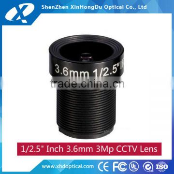 2016 hot low distortion camera hd fixed 1/2.5 inch f1.6 3.6mm megapixel m12 lens mount