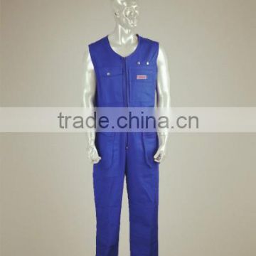 Men's Fire Retardant Sleeveless Safety Working Coverall with Multi-pockets