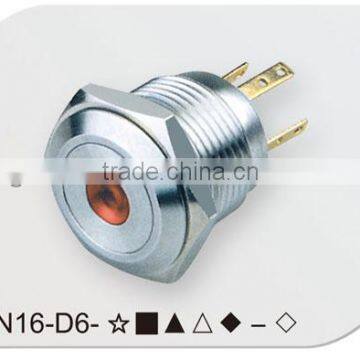 Dot illuminated 16mm push button switch