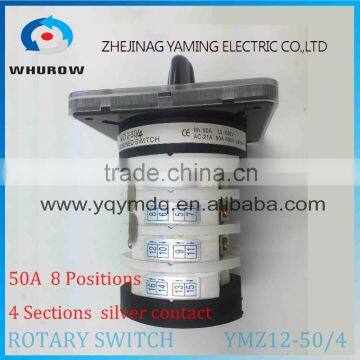 Rotary Switch YMZ12-50/4 Changeover Cam Combination Switch 4 Poles 14 Positions 14 Terminals 50A Ui 690V Sliver Point Contacts photo-3