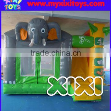 Large elephant inflatable jumping bouncer combo, inflatable slide combo bouncer