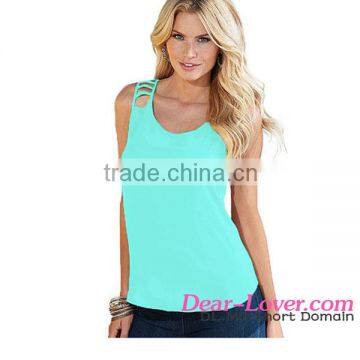 Light Blue Cut out new style Back Top sexy club womens western wear