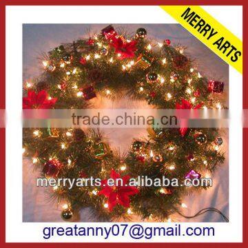 Alibaba Express fiber optic christmas wreath lighted outdoor christmas decoration wreaths