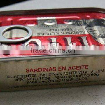 125g Canned Sardine Fish In Vegetable Oil