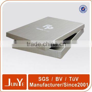 fancy silvery clothing box with hot stamp logo