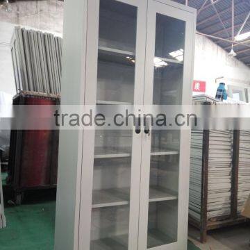 metal book full height glass folding door display cupboard furniture for sale