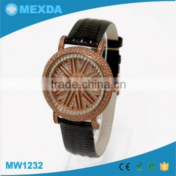 Fashion vogue ladies quartz stainless steel back diamond master watch