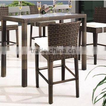 rattan high bar chair & bar table