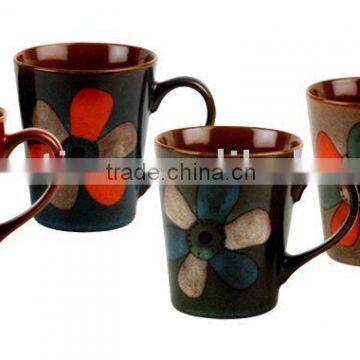 13OZ ceramic mug with special reactive glaze and hand-painting