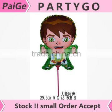 New arrival 14.5inch ben 10 balloon sticks and cup mylar balloons for birthday party decorations kids toys