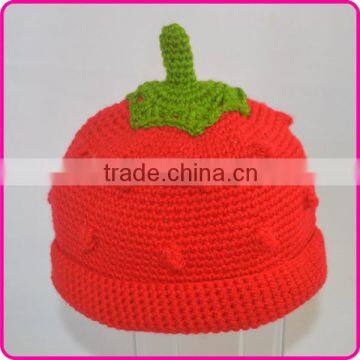 Cute handmade crochet strawberry hat for baby girls