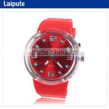 Fashion unisex simple 3ATM water proof silicone band sports wristwatch