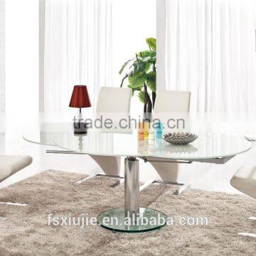 L819 dining room round white glass dining table in home furniture