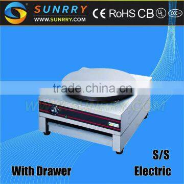 Electric crepe maker with single square head and 400 mm diameter crepe maker machine for pancake (SUNRRY SY-CG1)