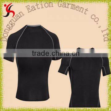 Compression Wear 95% Rayon 5% Spandex T-shirts,short Sleeve Black Sports Compression Wear