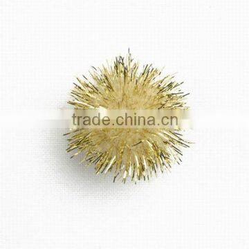 HOT SALE ! 20mm Party Decoration Kraft Gold Glitter Pom Pom Ball