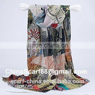 Wholesale digital print cotton scarf