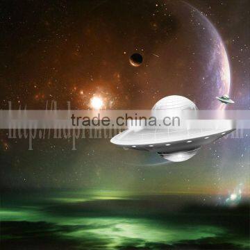 Space picture of UFO canvas art decoration painting