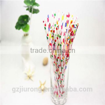 Wholesale colorful polka dot paper straws