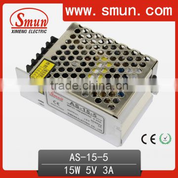 Small 15W 5V 3A Single Output Switch Mode Power Supply AS-15-5