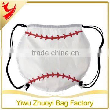 Basic Baseball Drawstring Backpack in 210D Nylon