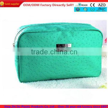 Hot-sale animal green PU vanity cosmetic bag