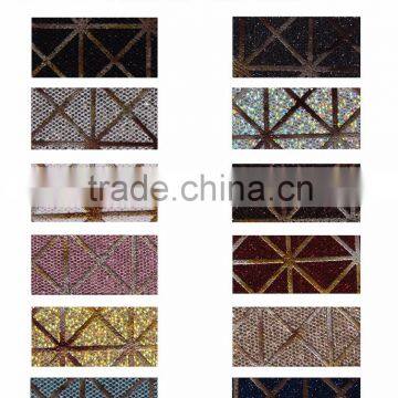 Wholesale Durable Shiny PU Glitter Leather Fabric for Shoe Making photo-2