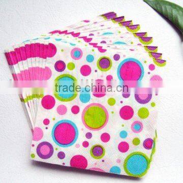 paper napkins,1/4 folded