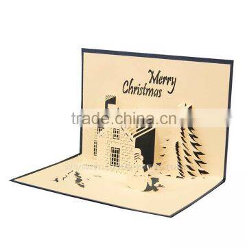 3D Handmade Greeting Card Christmas Castle Card Creative Hot Holiday Greeting Cards photo-5