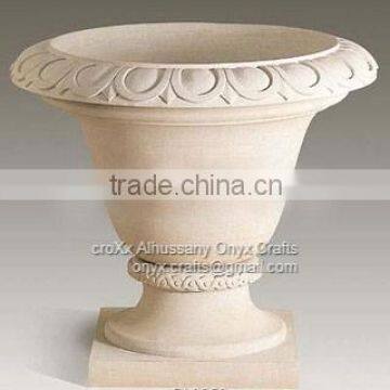 Marble planter hand craved