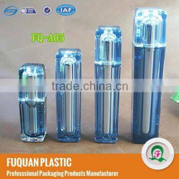 Plastic rectangle cryatal cosmetic bottle