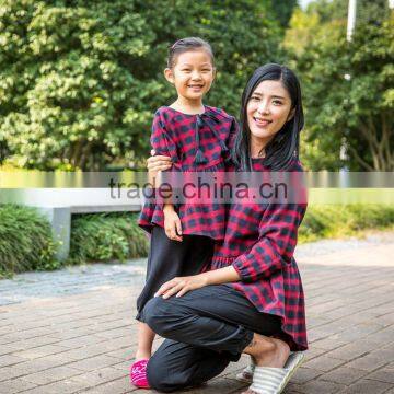 Cotton Yarn Dye Plaid Women Pajama Suit photo-3