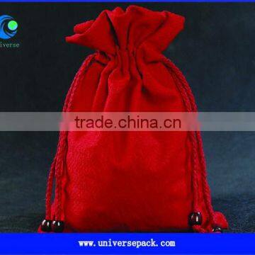 red cotton pouch factory wholesale with string