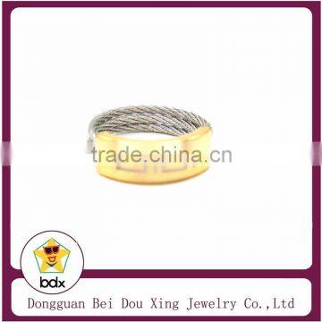 18k Gold plated charm with twisted wire fashion rings design for man