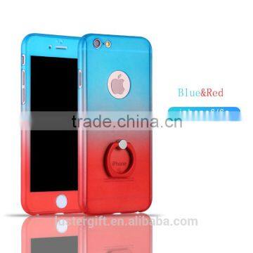Luxury With Tempered Glass Screen for IPhone 6 6S Phone Case 360 Rotating Ring Kickstand Full Body Cover Case